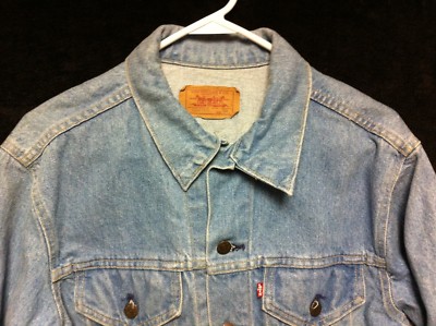 Vintage 1980s LEVIS 70506 Acid Wash 46 R Denim Jacket w/ GREAT