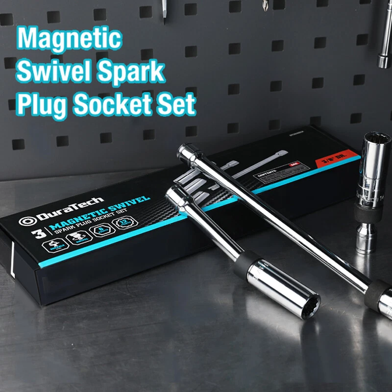DURATECH 5PIECE Magnetic Swivel Spark Plug Socket Set 5/8" 9/16" Socket 6PT 12PT - Image 2 of 4