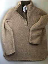 Nwt Joy Joy Sherpa Fleece Pullover Sweater Sweatshirt Jacket Polar Bear Tan M/l