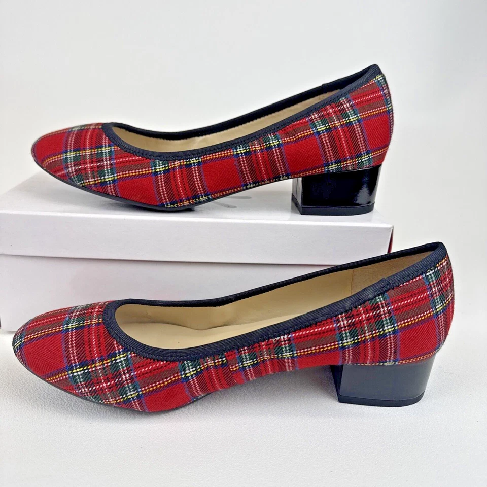Isaac Mizrahi Live! Zapatos para mujer Kerry rojos de tela a cuadros talla 9W nuevos en caja Foto 2 de 4