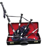 Traditional Scottish Highland Bagpipes With Black Finish Free Practice Chanter