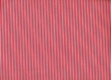 BTY RTC Festive Red & White STRIPE Print 100% Cotton Quilt Craft Fabric by Yard