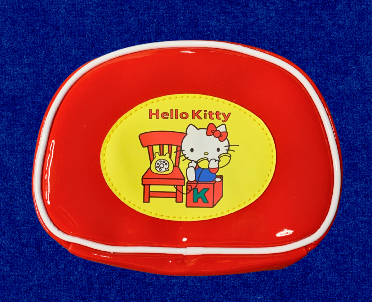 Sanrio x Shimamura Hello Kitty Retro Pouch Red Glossy Vinyl Showa