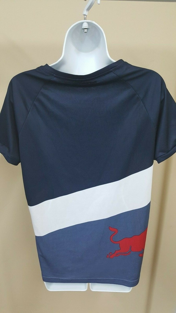 NEW Red Bull Athletes Only Short Sleeve Tech Shirt Navy Blue Logo