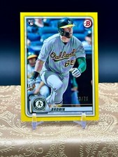 2020 Bowman Base Paper Yellow #'d 73/75 Seth Brown Athletics #44 Baseball Card