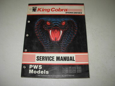 1989 OMC King Cobra PWS Models Stern Drives Service Manual  , P/N 507879