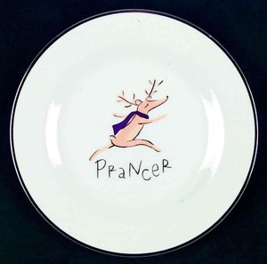 Pottery Barn Reindeer Prancer Salad Plate 4641882 1100723 Ebay