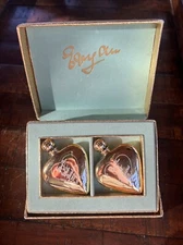 Evyan Two Golden Hearts Perfume Set in Box White Shoulders & Most Precious RARE