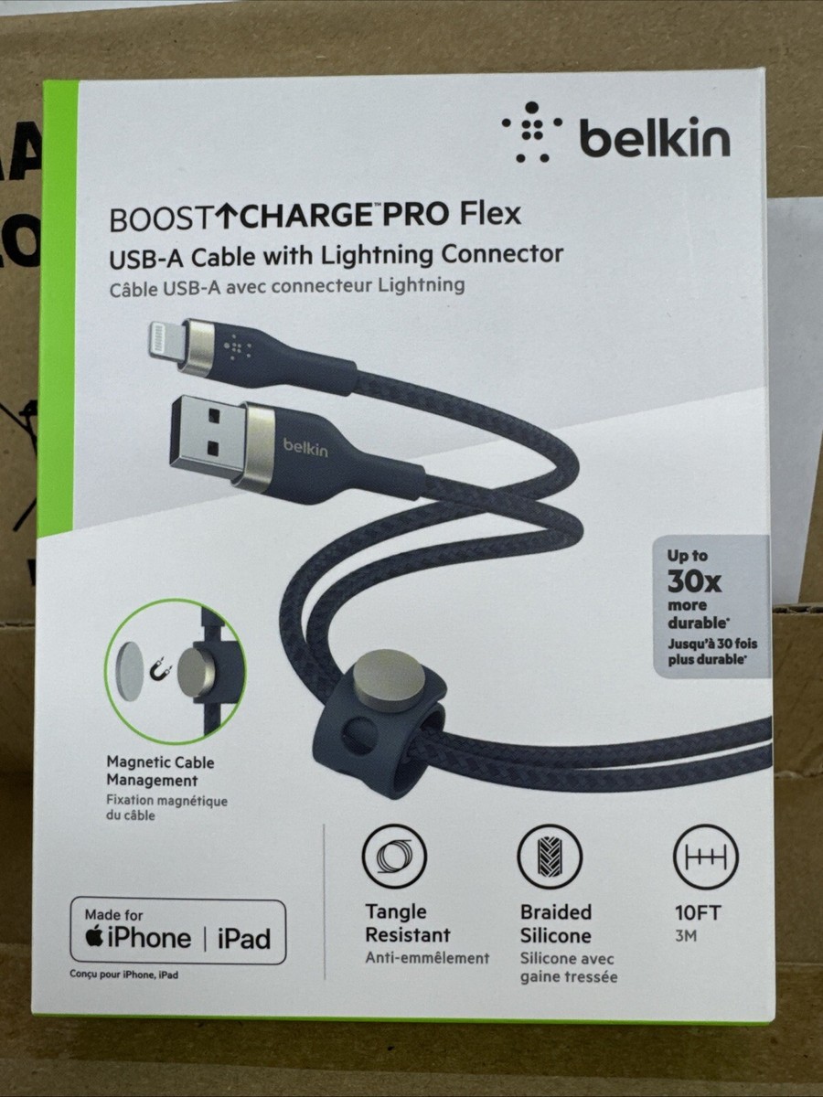 Belkin BoostCharge Pro Flex Braided 3m USB-A to Lightning  MFi-Certified