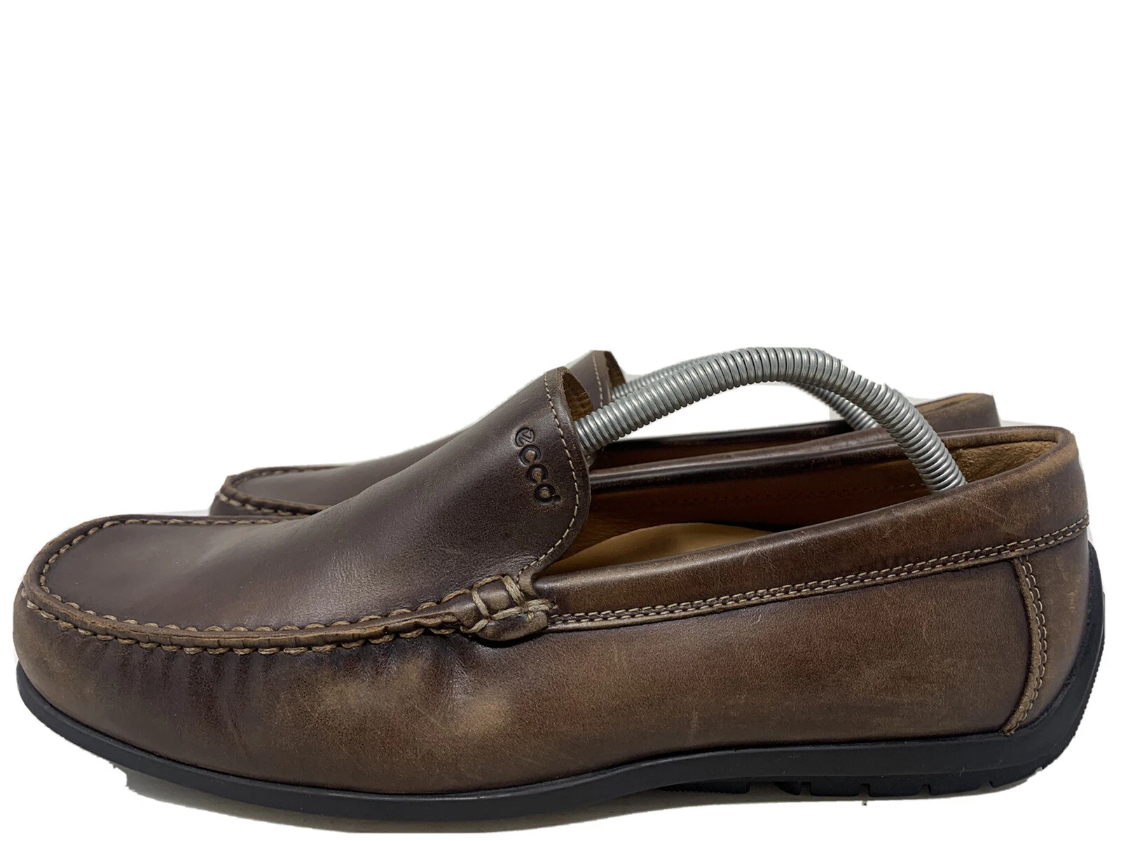 Mocassini mocassini da guida classici in pelle marrone ECCO scarpa uomo taglia 44