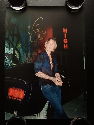 Keith Urban HIGH Australian Exclusive SIGNED A3 Poster HANDSIGNIERT Gold Ink