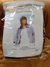 2 skeins 8 oz. each hand dyed deep red curly mohair ilight jacket pattern kit