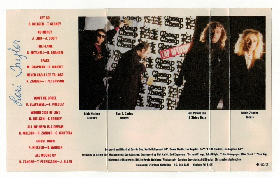 Cheap Trick - Lap Of Luxury (Cassette) 1988 CBS Records - Canadian Edition RARE - Image 3 of 3