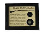 Original Civil War Model 1842 Musket Cap & Ball Bullet in Display Case with COA