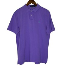 Polo Ralph Lauren Classic Fit Purple Polo Shirt Large Short Sleeve Preppy