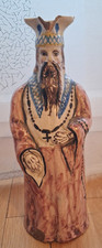 PICHET ANTHROPOMORPHE Saint prélat POLYCHROME faience ÉMAILLÉ  Nevers ? 18 ÈME
