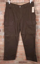 Duluth Trading Co Fire Hose Cargo Pants Mens 37x32 Relaxed Brown Canvas 92204