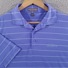Peter Millar Summer Comfort Polo Shirt Large Blue SEA ISLAND Golf Performance