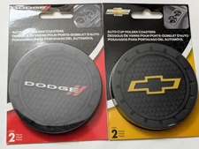 Plasticolor Chevrolet Auto Coasters OR Plasticolor Dodge Auto Coasters 2pk - NEW