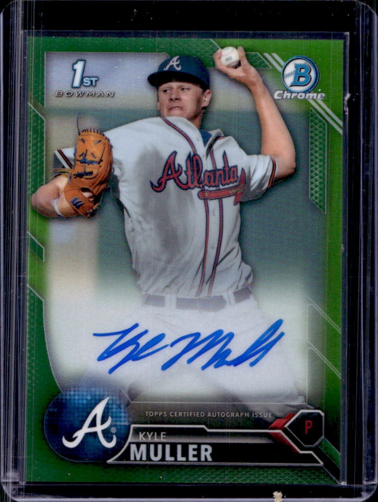 2016 Bowman Draft Kyle Muller Chrome Auto Green Refractor #/99 Braves