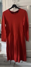 J Crew Pleated Ponte Dress Brilliant Flame Size 8