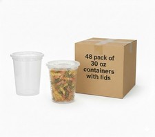 Leakproof 32 OZ 48 Deli Containers with Lids Plastic Soup Containers