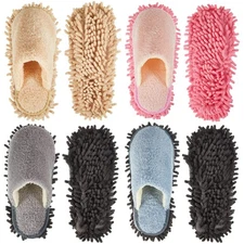 4 Pair Microfiber Cleaning Mop Slippers - Detachable Washable House Mop Slipp...