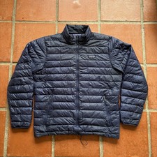 Patagonia Uomo Piumino Maglione Puffer Jacket Full Zip Blu Navy Taglia Large