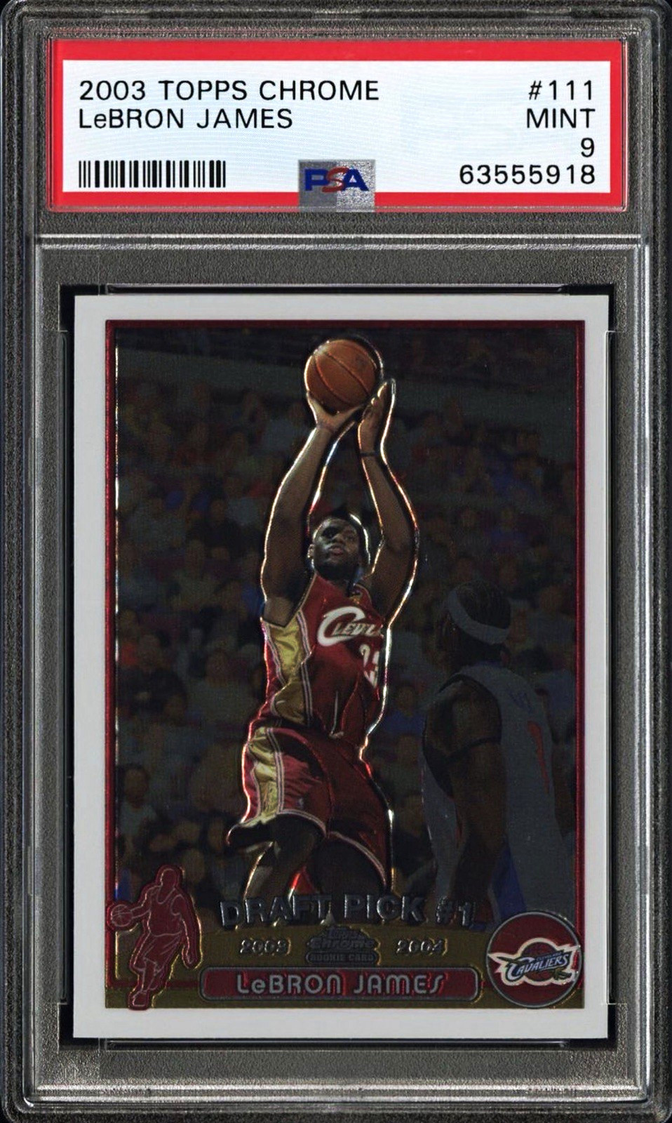 Topps Chrome 2003-04 LeBron James #111 Rookie Cleveland Cavaliers PSA 9