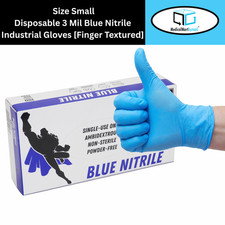 2000 Pcs Blue Nitrile Powder-Free Disposable Gloves Small 3 MIL Finger-Textured