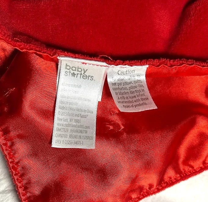 Manta de seguridad Baby Starters roja mi primera Navidad reno sonajero Lovey Foto 3 de 4