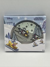Prendedor deslizante Loungefly Disney Mickey Friends Winter Wonderland LE 1700 caja nueva