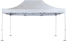 Gazebo Pieghevole in Tubo Di Metallo Con Copertura Spalmata PVC, 3X4.5 M, Bianco