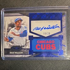 2025 TOPPS TIER ONE BILLY WILLIAMS TOP SHELF BLUE FOIL ON CARD AUTO /20 CUBS HOF