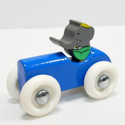 「ぞうのババール」木製ミニカー（vilac社）フランス製　アンティークトイ Babar the Elephant