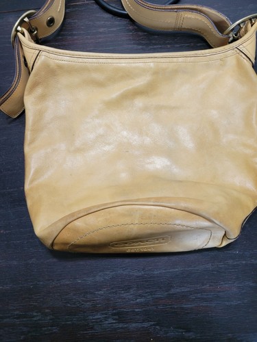 Coach Bleecker Yellow Leather Buckle XL Duffle Shoulder Bag - Vintage Purse - Picture 3 of 7