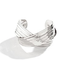 Metal intersecting Thick Wide Cuff Bracelet for Women Open Wide Wire Bracelets W