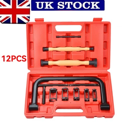 12Pcs Car Motorcycle Engines Valve Spring Compressor Kit Removal Installer Tool