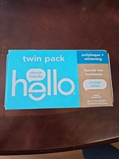 NIB Hello Toothpaste Fluoride Free Antiplaque  Whitening 2 Pk EX 4/27 Free Ship