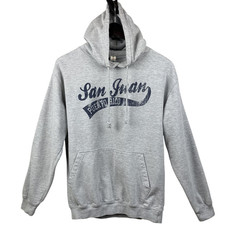 San Juan Puerto Rico Hoodie Mens Medium Gray Pullover Sweatshirt Graphic Fleece
