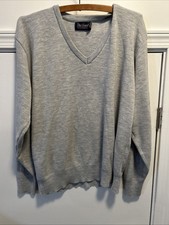 Vintage Par Four Sweater Mens Med V Neck Pullover Made USA 90s Gray