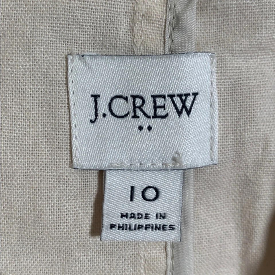 J.Crew Womens Linen Blend Blazer Cream Size 10 Business Preppy Academia Casual - Image 3 of 4