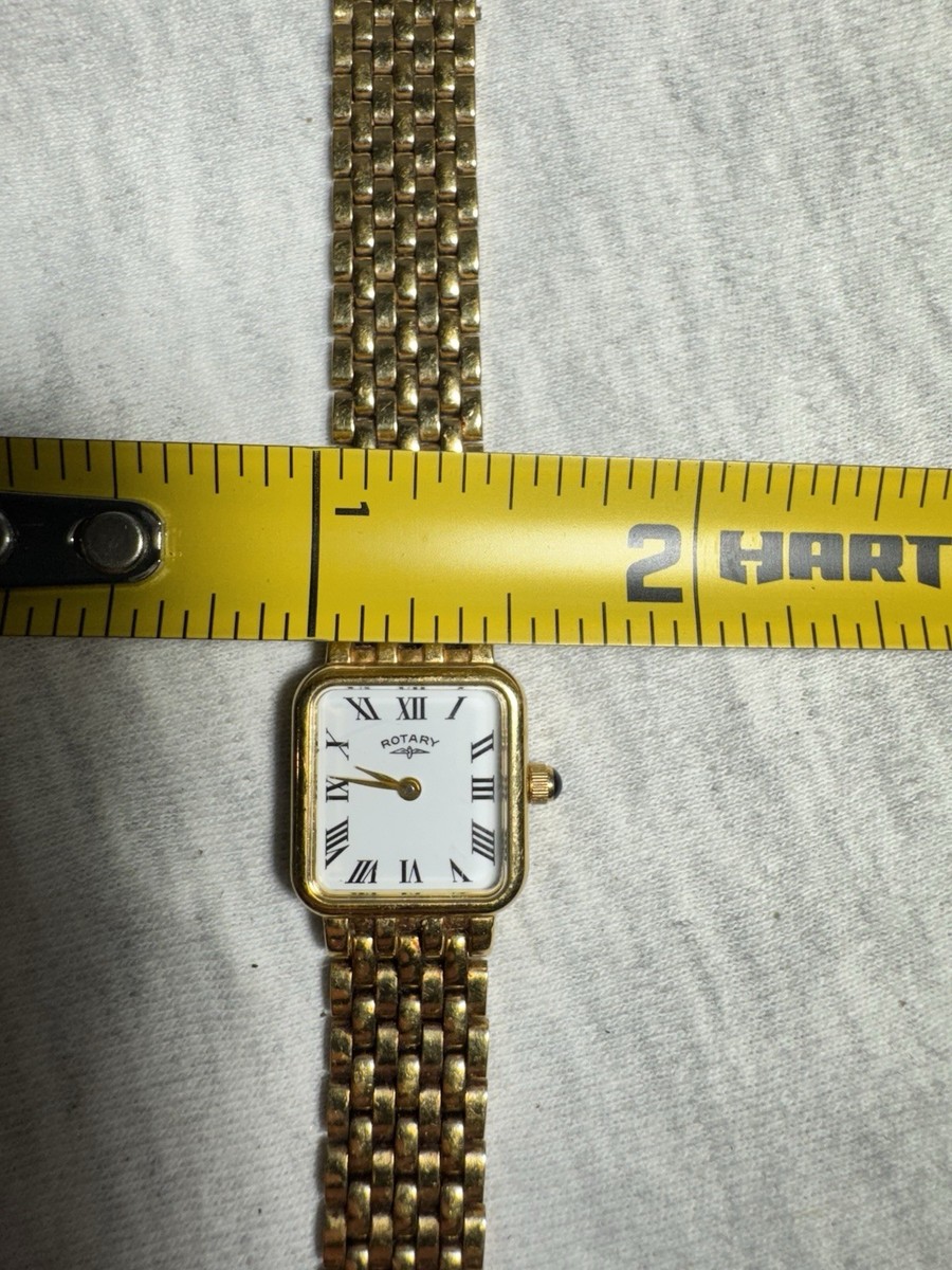 Rotary Women\'s Gold Tone Rectangular Bracelet Watch - Gold MOP face beautiful Rare Rotary Gold Tone Watch, Vintage Rectangular Case  main image 2