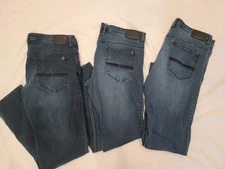 Lot Of 3 Pair Men 38x34 Buffalo David Bitton by Buckle jeans: Axel Slim stretch