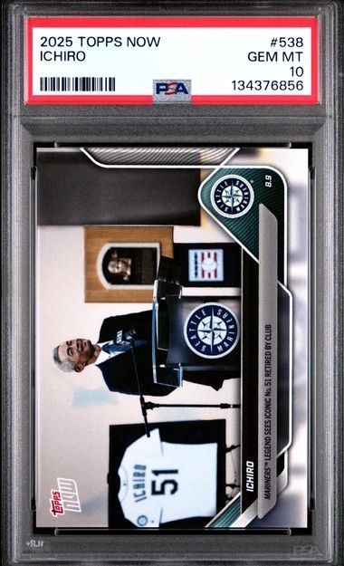 2025 Topps Now Number Retired #538 Ichiro Seattle Mariners PSA 10