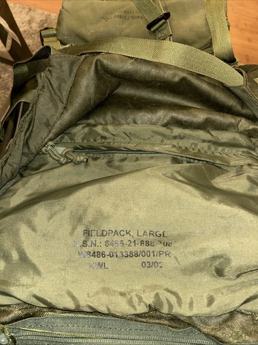 Green Military Combat Field Pack Nylon Backpack Large w/ Metal Frame