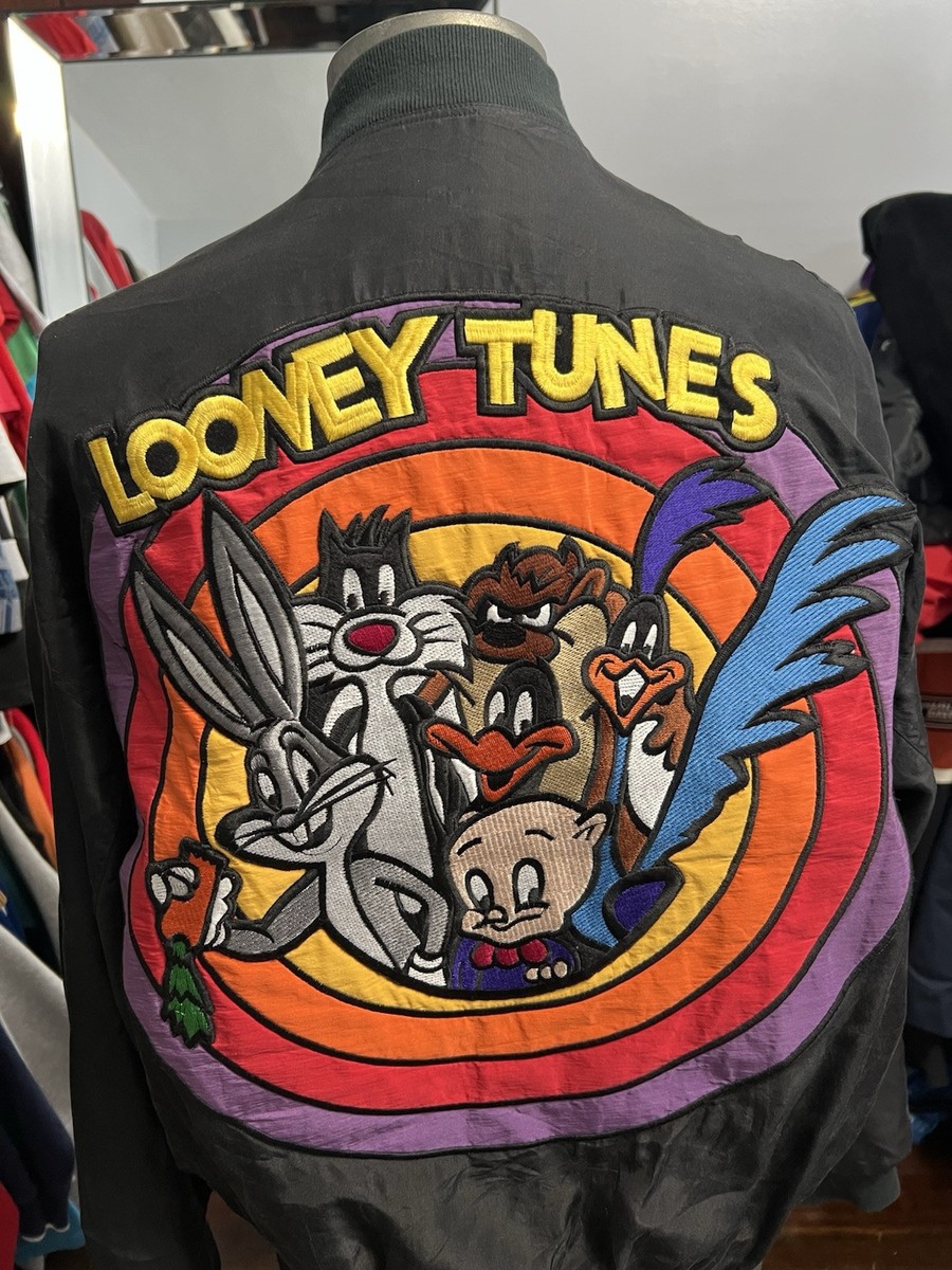 VINTAGE LOONEY TUNES Medium Jeff Hamilton Warner Bros Silk Jacket