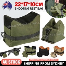 Shooting Range Sand Bag Rifle Gun Bench Rest Stand Front Rear Hunting Pack Set