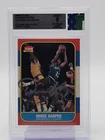 DEREK HARPER 1986-87 FLEER #44 ROOKIE AUTO PATCH MAVERICKS BGS 9 Q3545