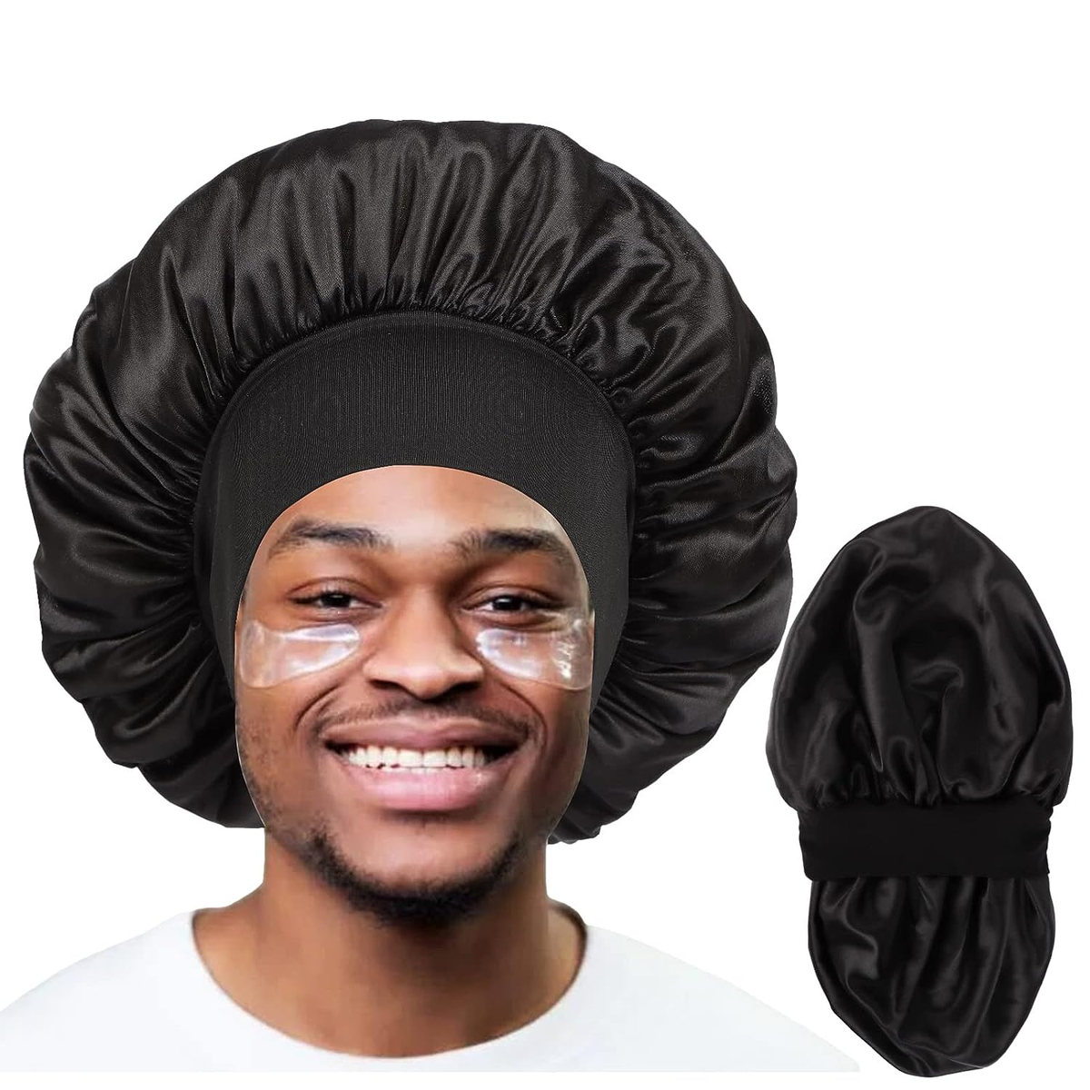 Bonnet for Men,Hair Bonnet for Sleeping,Double Layer Satin Bonnets for  Black Wo